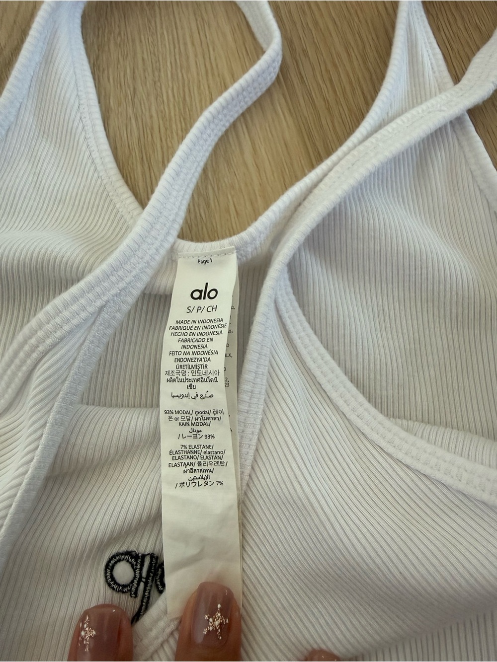 ALO White Ribbed tank - Picture 2 of 2